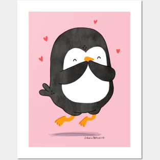 Happy Penguin in Love Posters and Art